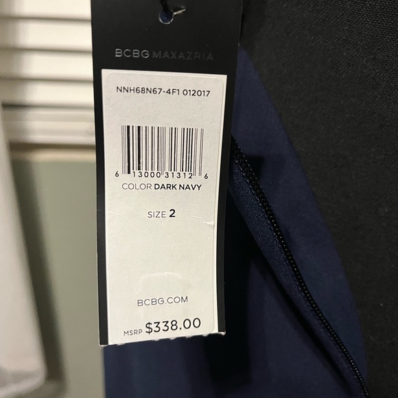 BCBGMAXAZRIA Dark Navy Elias Collar Detail Gown (NWT) - Picture 8 of 8